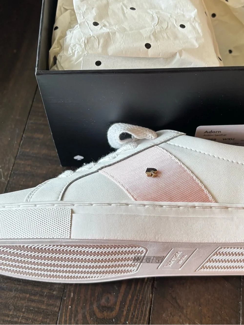 kate spade White & Blush Pink Low-Top Sneakers